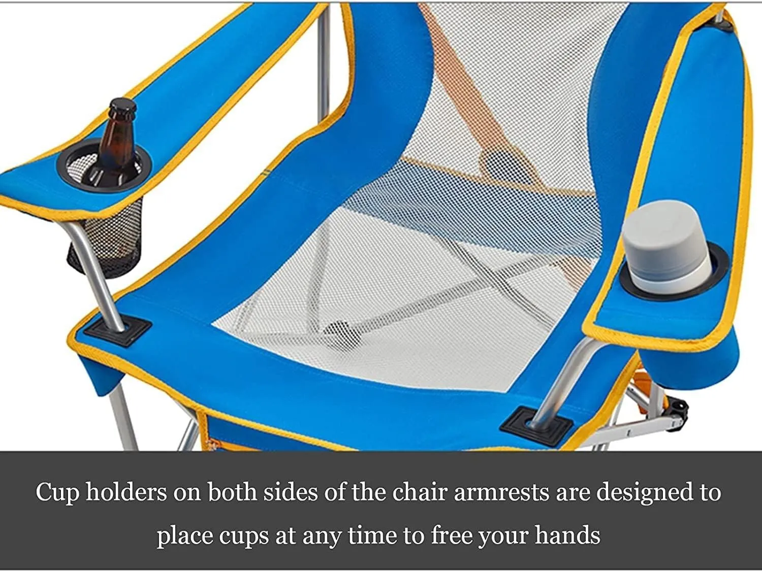 IRYZE Outdoor Chair Folding Camping Chair Outdoor Armchair Beach Deck Chairs Portable Leisure Seat Stool with Breathable Mesh, Comes with Storage Bag Camping Chair Foldable Chair