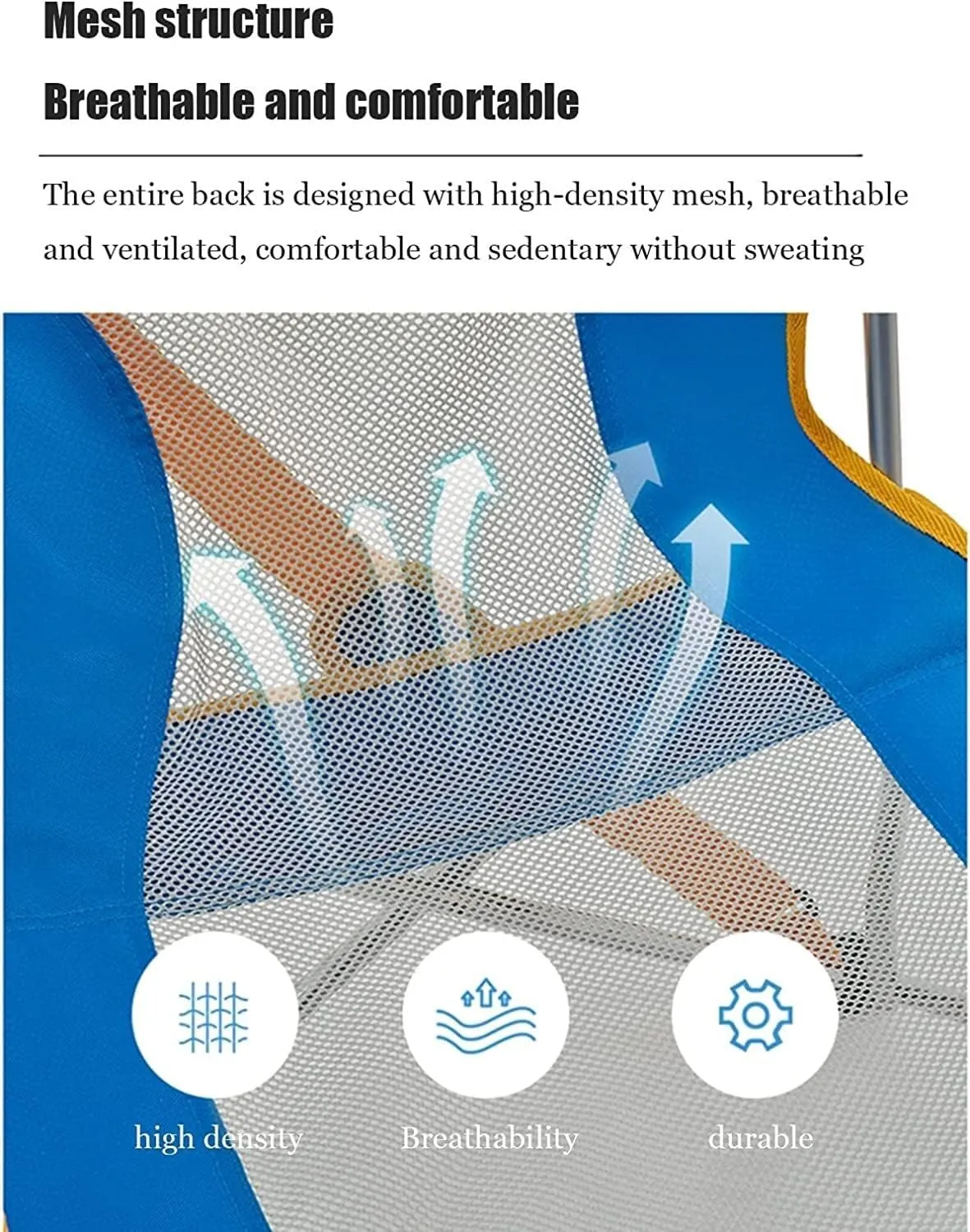 IRYZE Outdoor Chair Folding Camping Chair Outdoor Armchair Beach Deck Chairs Portable Leisure Seat Stool with Breathable Mesh, Comes with Storage Bag Camping Chair Foldable Chair