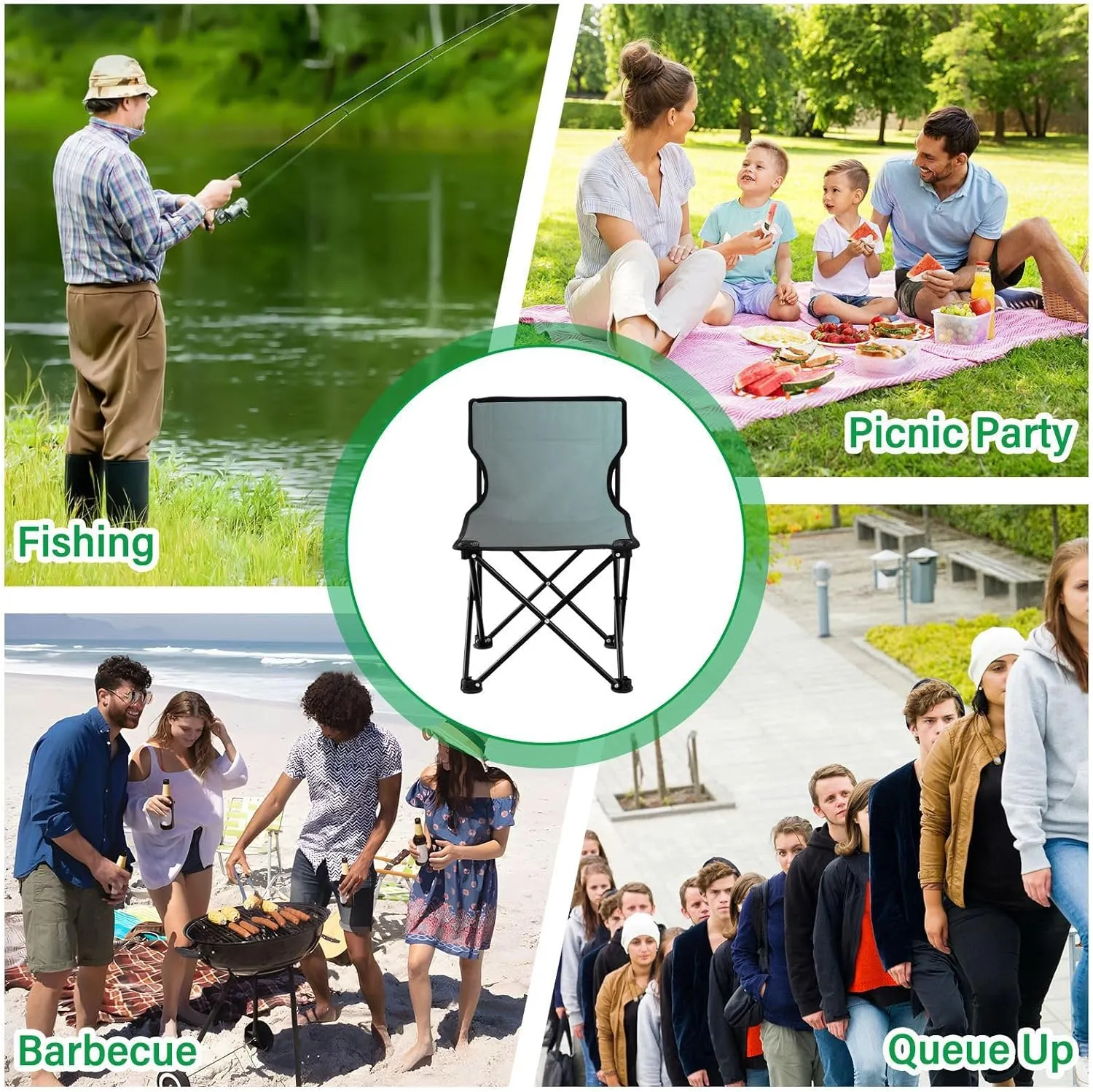 J JOYSAY Mole Hall Gradient Portable Camping Chair Lightweight Outdoor Folding Chair for Adults Fishing Chair for Outside Camping Travel Beach Sports Hiking