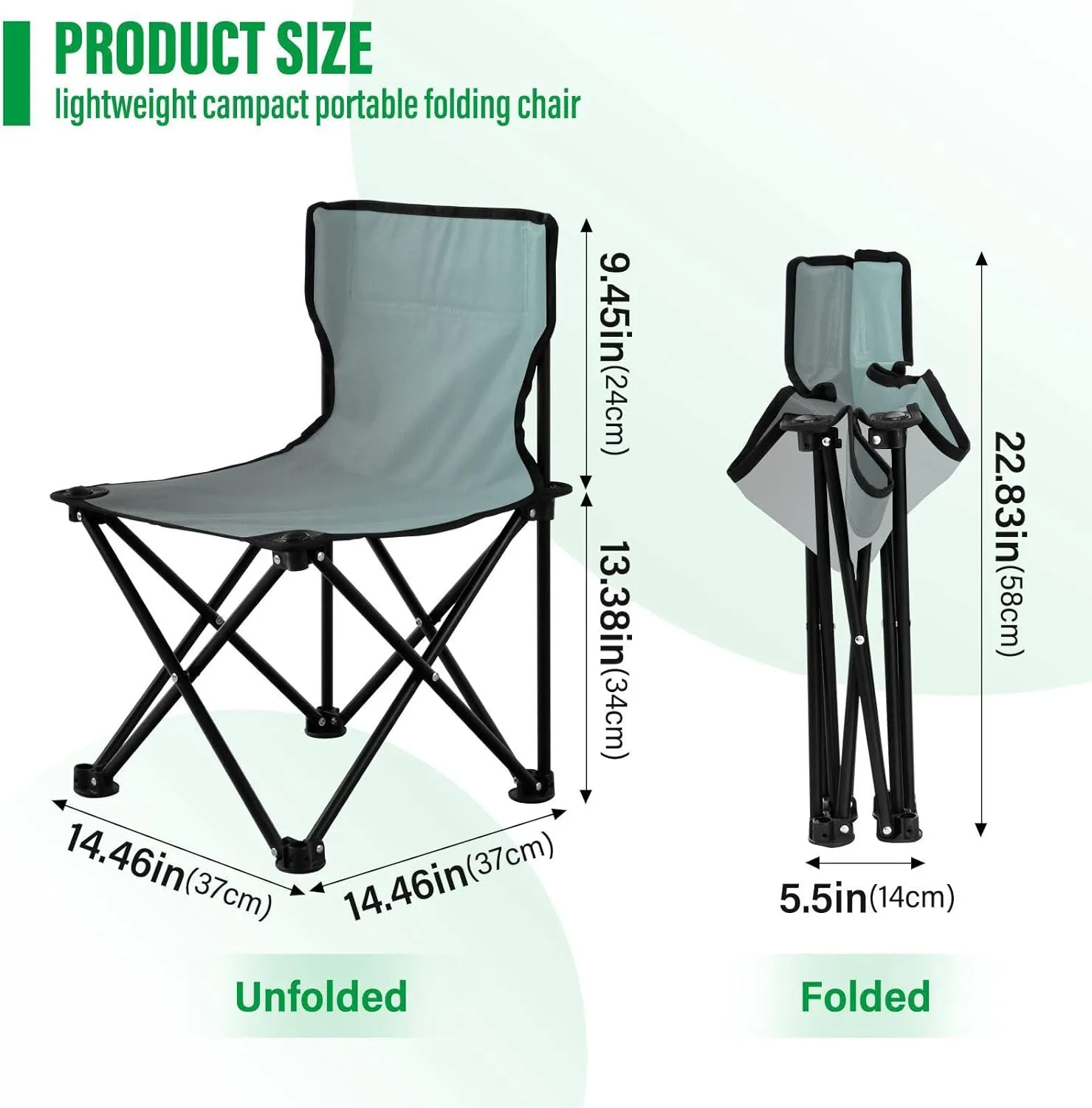 J JOYSAY Mole Hall Gradient Portable Camping Chair Lightweight Outdoor Folding Chair for Adults Fishing Chair for Outside Camping Travel Beach Sports Hiking