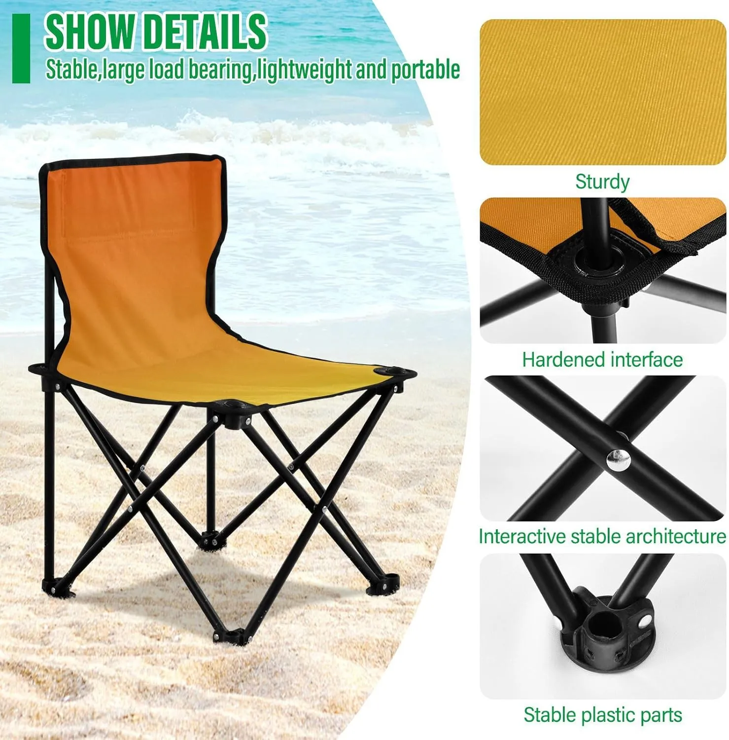 J JOYSAY Phoenix Start Gradient Portable Camping Chair Lightweight Outdoor Folding Chair for Adults Hiking Chair for Outside Camping Sports Beach Travel Hiking