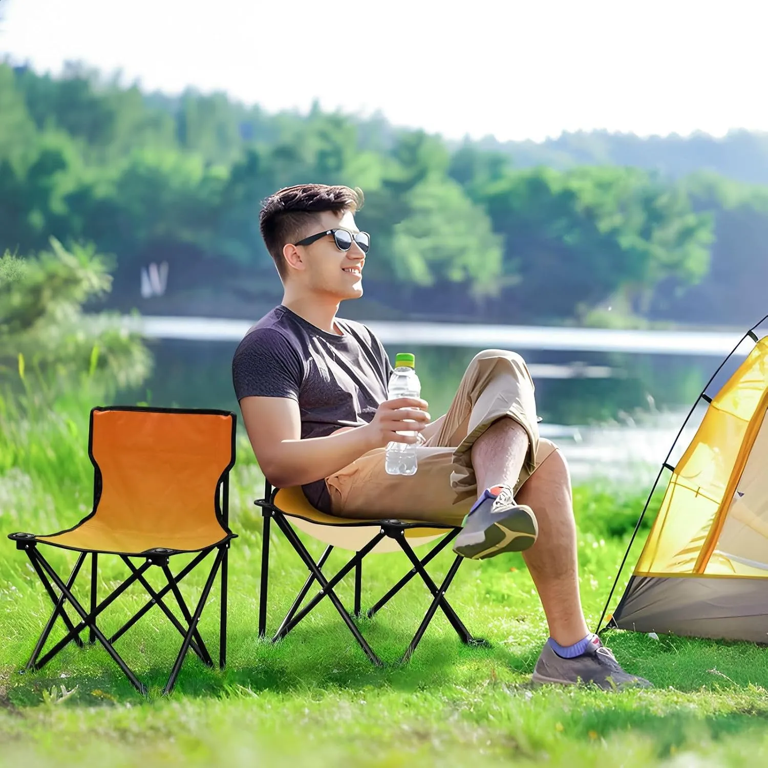 J JOYSAY Phoenix Start Gradient Portable Camping Chair Lightweight Outdoor Folding Chair for Adults Hiking Chair for Outside Camping Sports Beach Travel Hiking