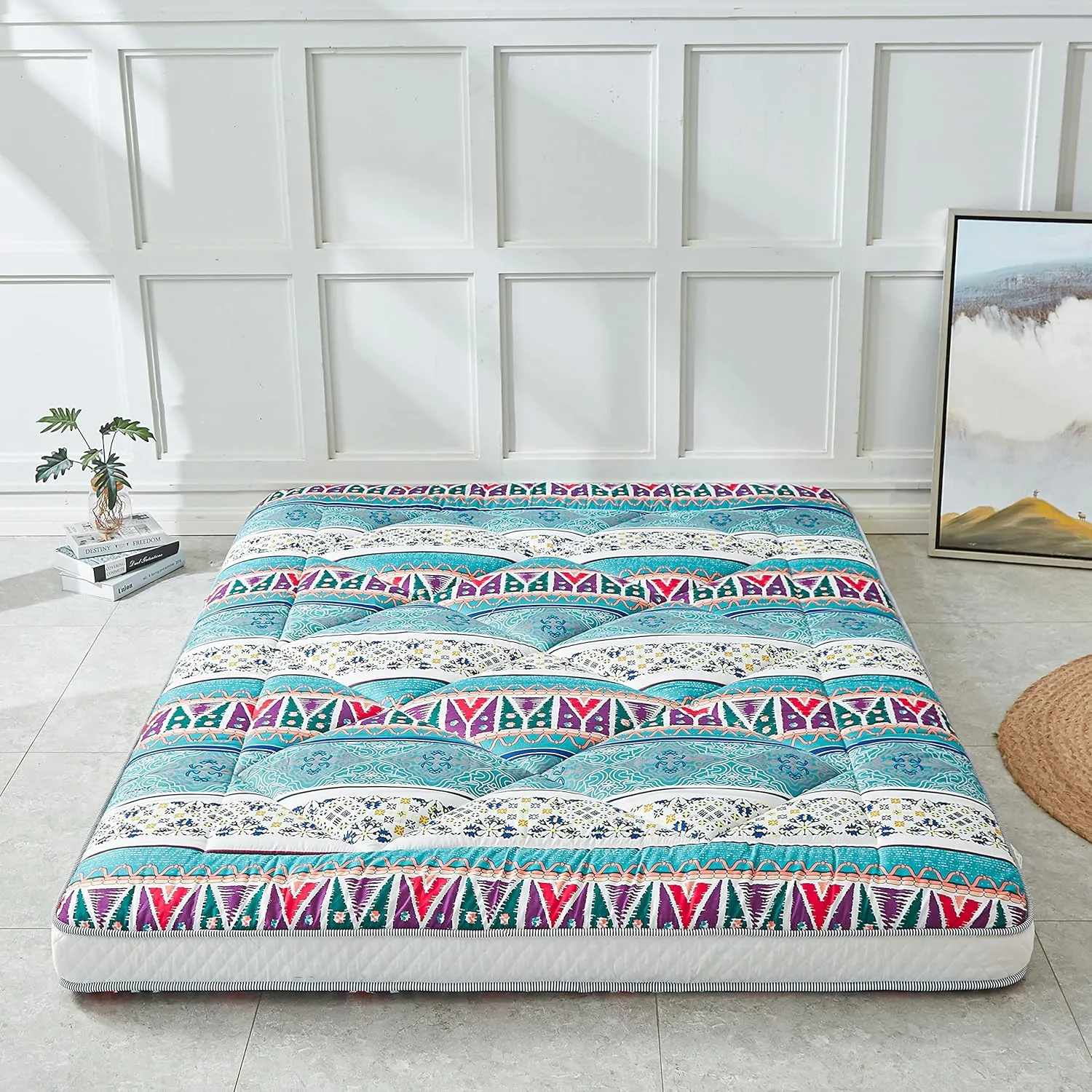 Japanese Floor Mattress Futon - Thicken & Foldable Roll Up Camping & Bohemia Twin