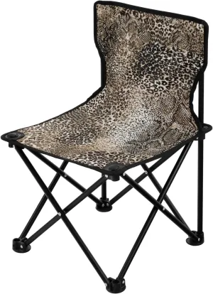 JUNZAN Folding Animal Leopard Heavy Duty Camping Chairs Ultra-Lightweight Beach Chair Backpack Includes Carry Bag Hiking Chairs Backpacking Ultralight for Camp Lawn