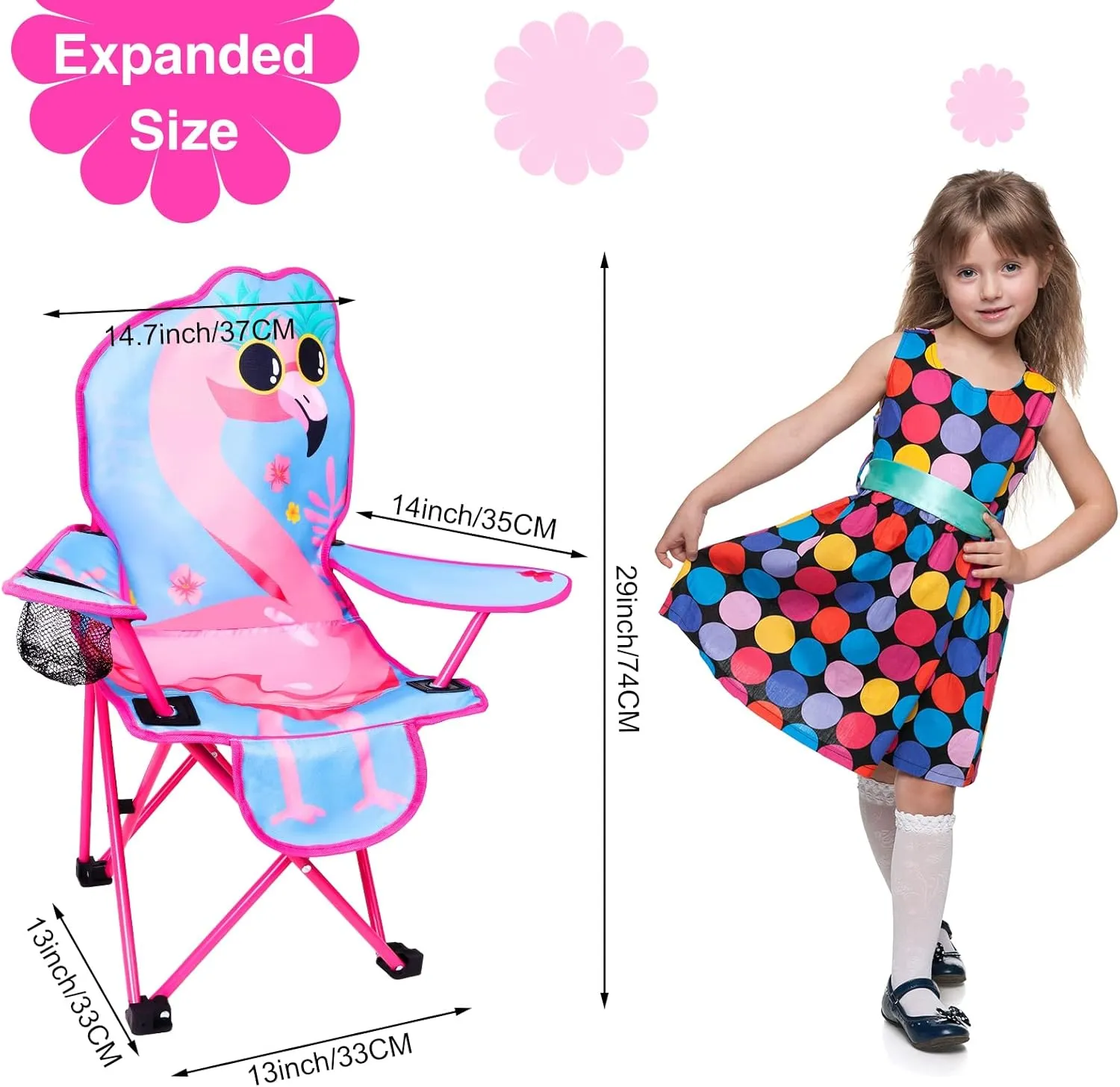 KABOER Kids Outdoor Folding Lawn and Camping Chair with Cup Holder and Carrying Bag, Children's Camping Chairs