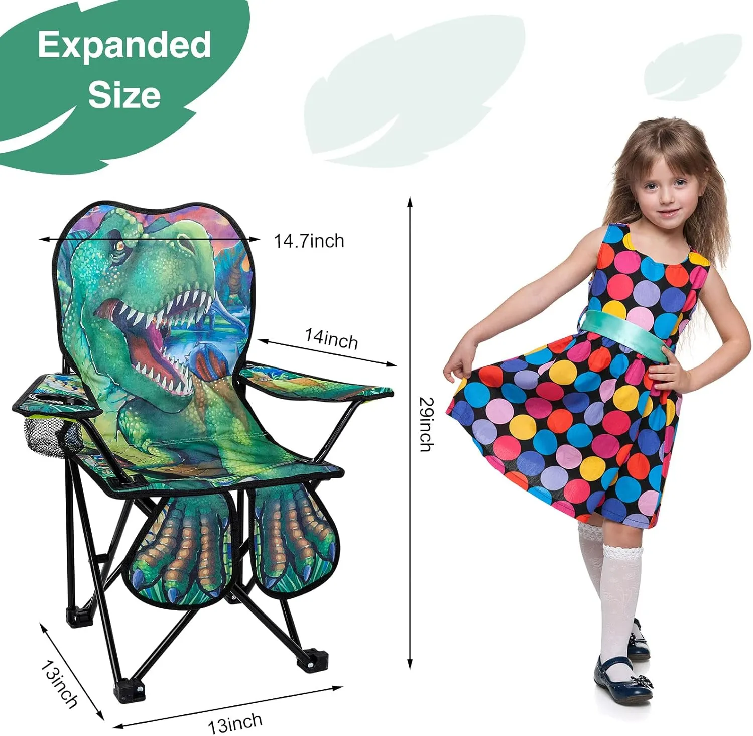 KABOER Kids Outdoor Folding Lawn and Camping Chair with Cup Holder and Carrying Bag, Children's Camping Chairs