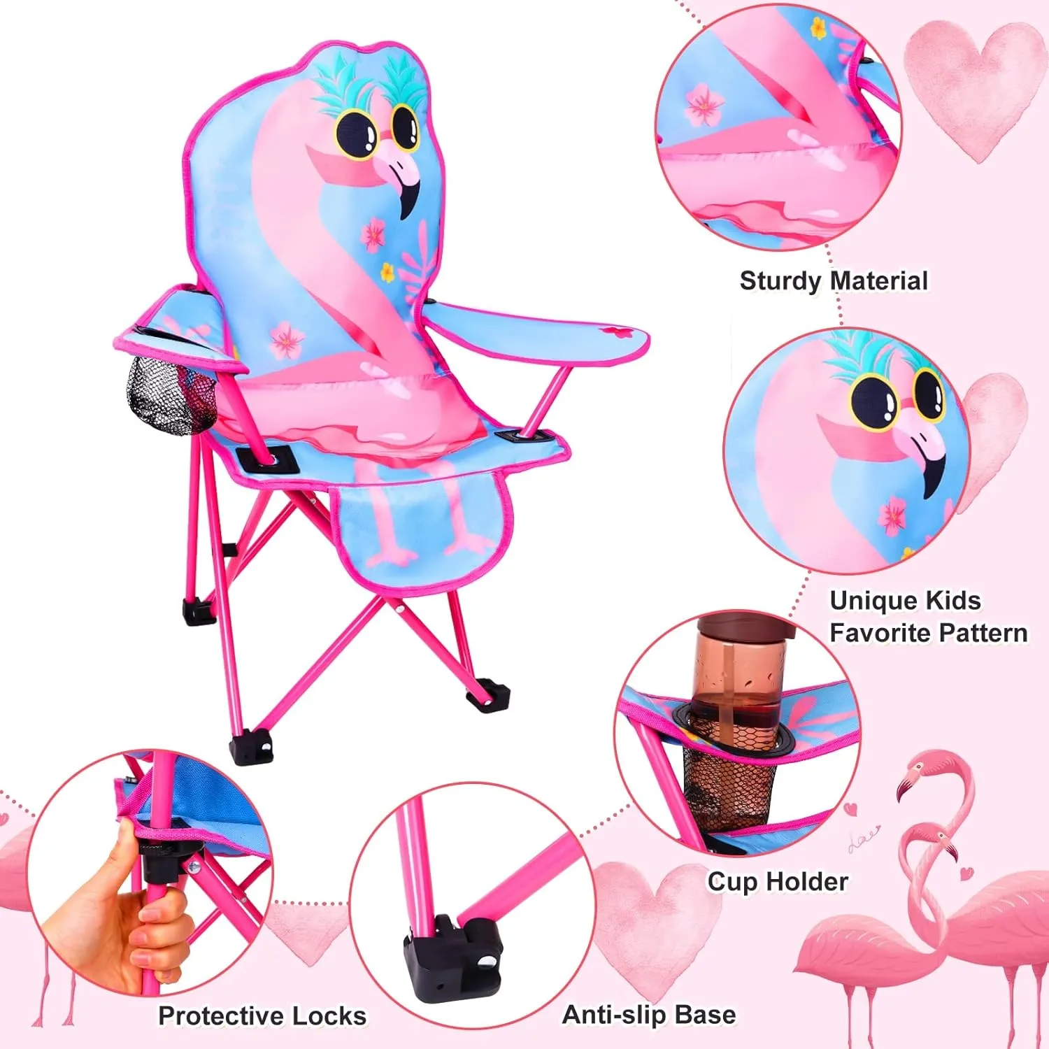 KABOER Kids Outdoor Folding Lawn and Camping Chair with Cup Holder and Carrying Bag, Children's Camping Chairs