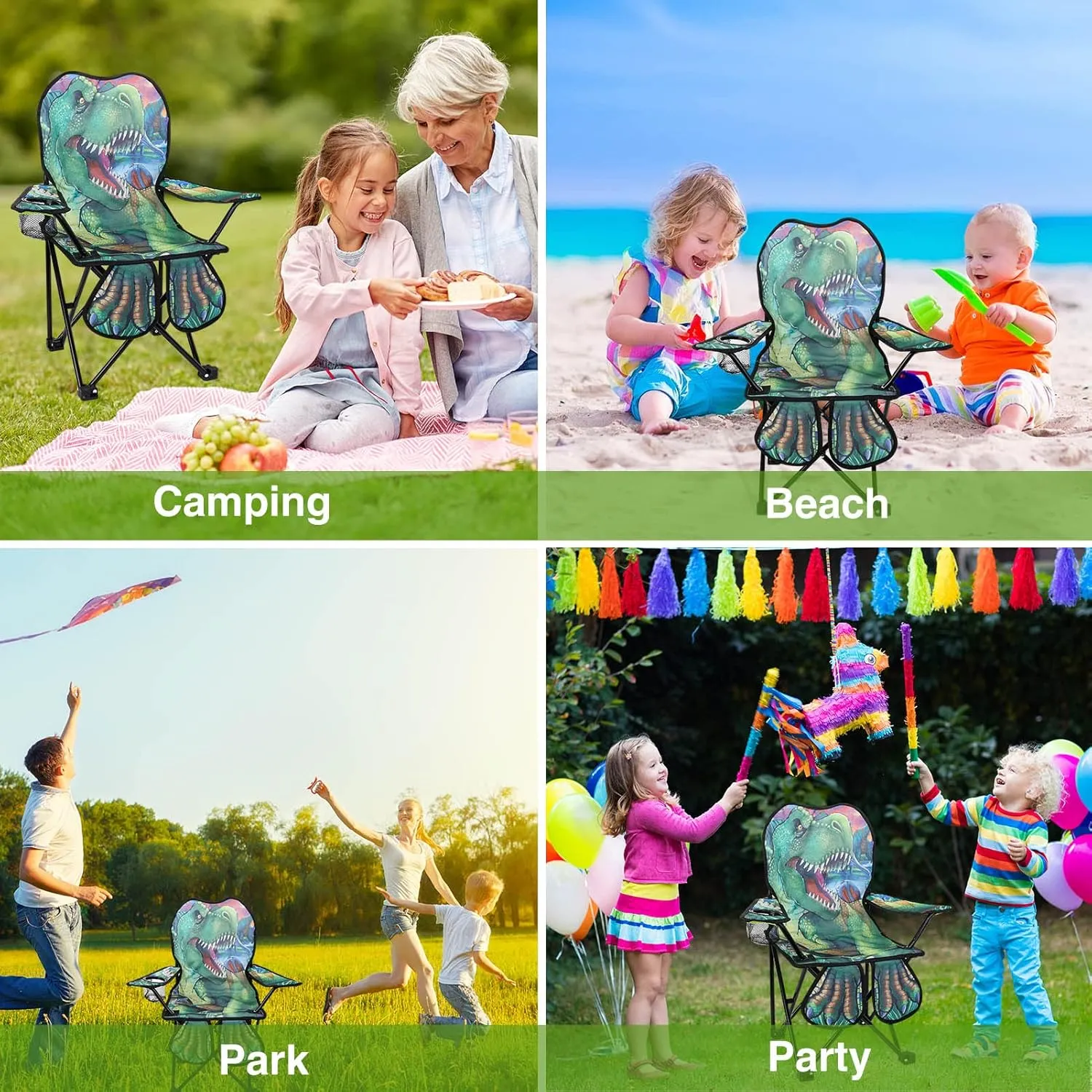 KABOER Kids Outdoor Folding Lawn and Camping Chair with Cup Holder and Carrying Bag, Children's Camping Chairs