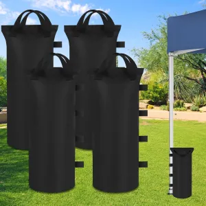 Kaskawise 120LBS Sand Bags for Canopy Weights Set of 4,Sand Bags for Canopy Legs,900D Oxford SandBags for Pop up Tent Weights,Outdoor Tent,Patio Umbrella,Gazebo,Sun Selter, Black