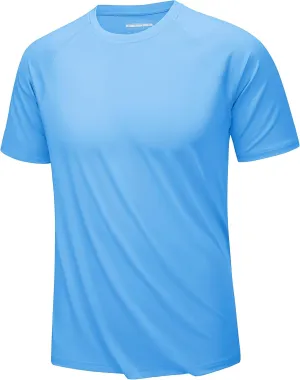 KEFITEVD Men‘s UPF 80  Swim Shirts Short Sleeve UV SPF Shirts Quick Dry Rashguard Sun Shirts Lightweight Workout T-Shirts