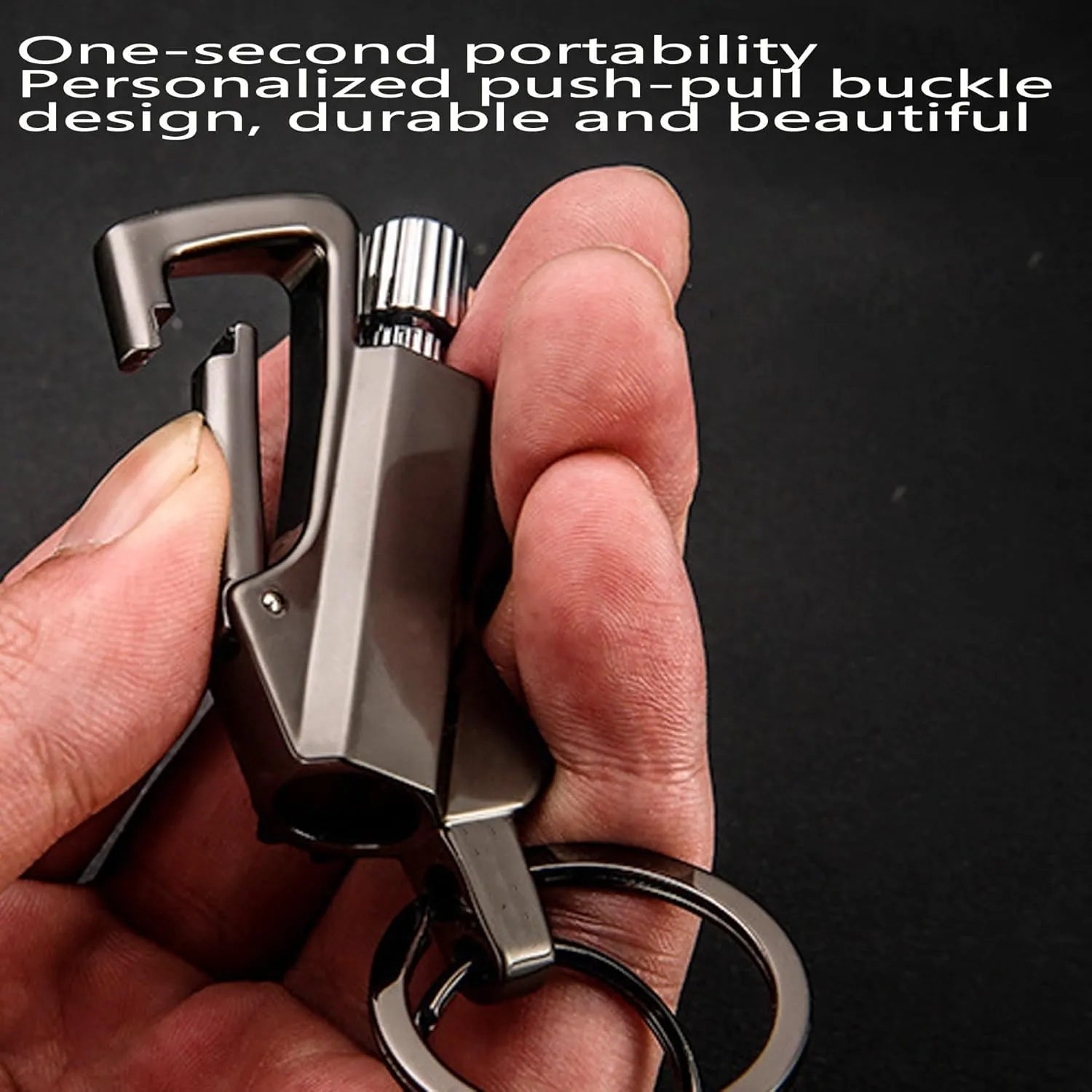Keychain Lighter Kerosene Refillable for Outdoor Hikers Campers Waterproof Matches Lighter Portable Push - Pull Buckle Design(2-Pack 1)