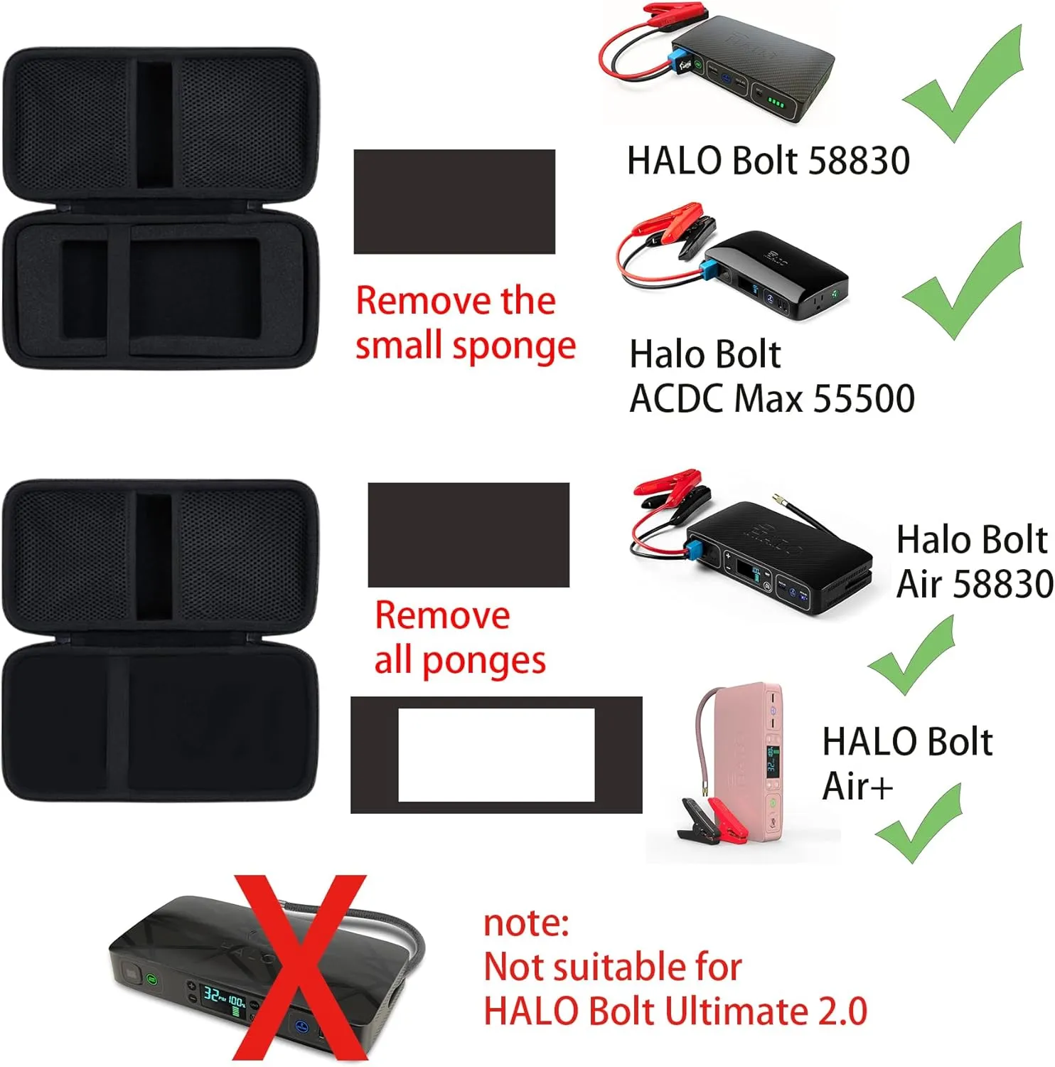 khanka Hard Travel Case Replacement for Halo Bolt 58830/57720 / Air 58830 / ACDC Max 55500 mWh Portable Emergency Power Kit, Portable Phone Laptop Charger, Case Only (Pink)