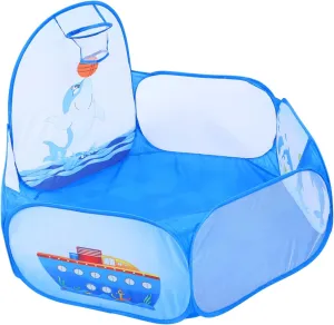 KICHOUSE 1Pc Portable Folding Dolphin Themed Game Pool Tent for Easy Setup and Storage for Fun Playtime and Basketball Games Safe Mesh Design for Visibility