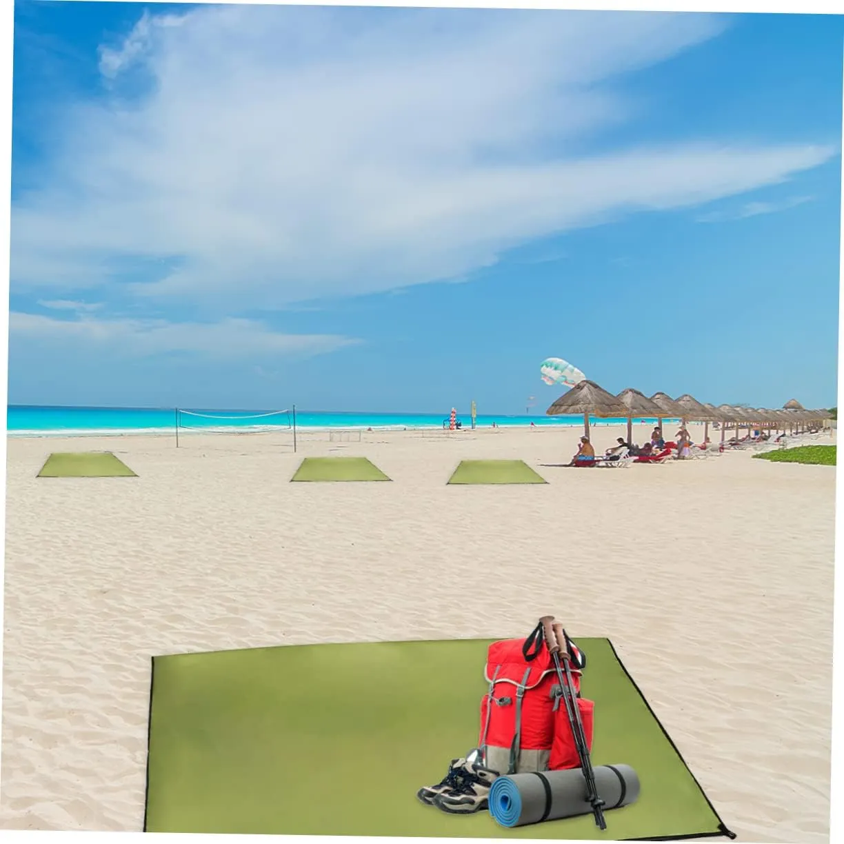 KICHOUSE 210x200cm Oxford Cloth Mat Ground Mat for Camping Tent Portable Outdoor Blanket Beach Camping Pad