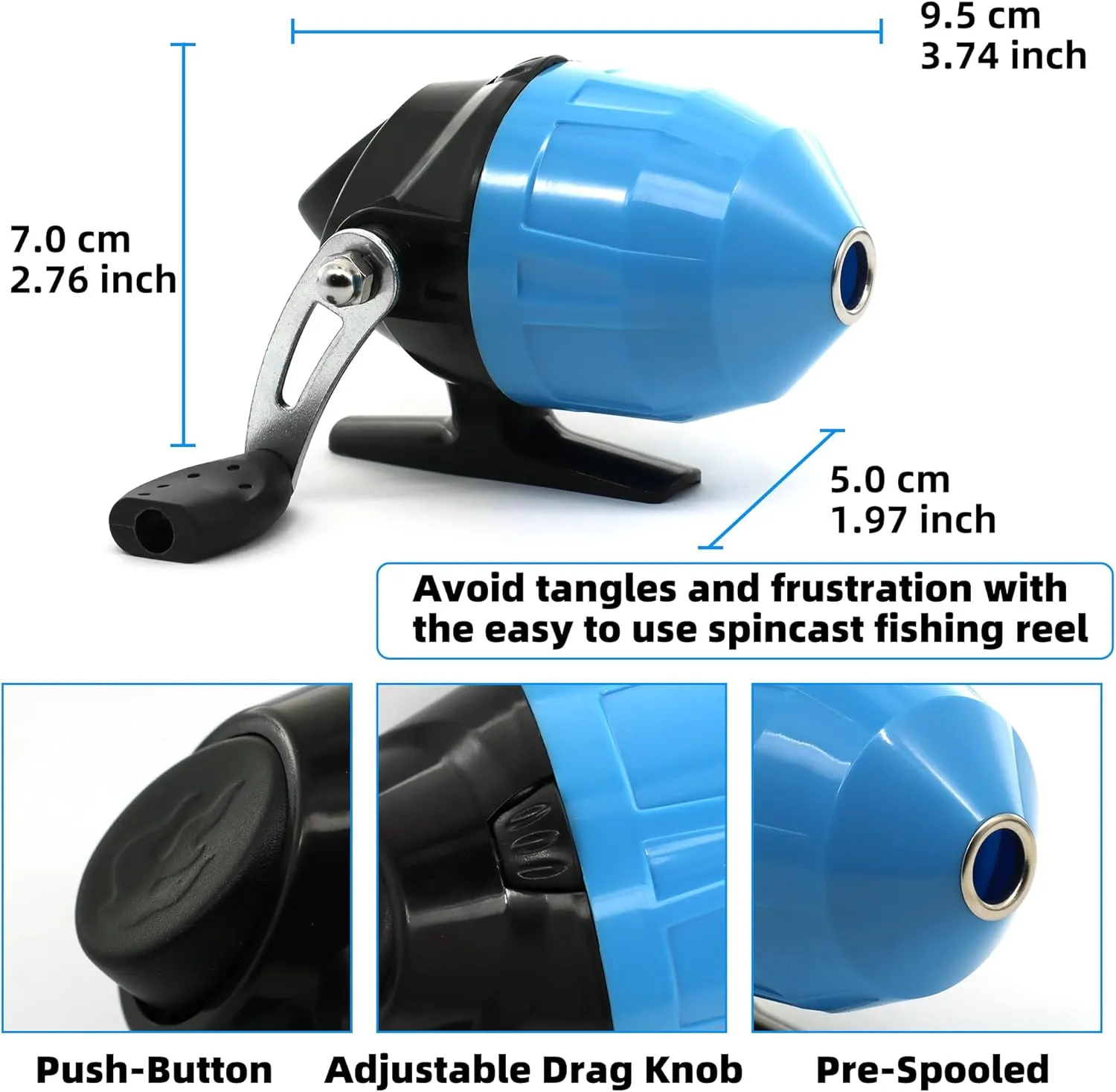 Kilitn Kids Fishing Pole Kit, Easy Fishing Telescopic Casting Rod and Spincast Reel Combos Full Set with Tackle and Travel Bag, for Boys, Girls, Youth, Starter