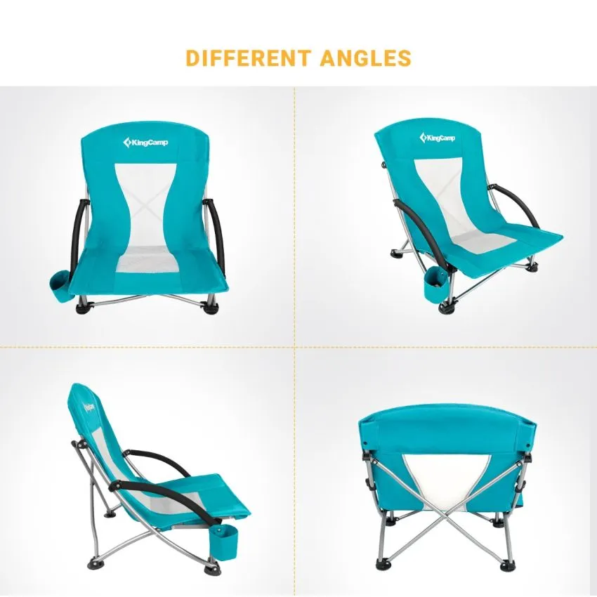 KingCamp Low Back Lightweight Strong Stable Folding Beach Chair 2-piece Set