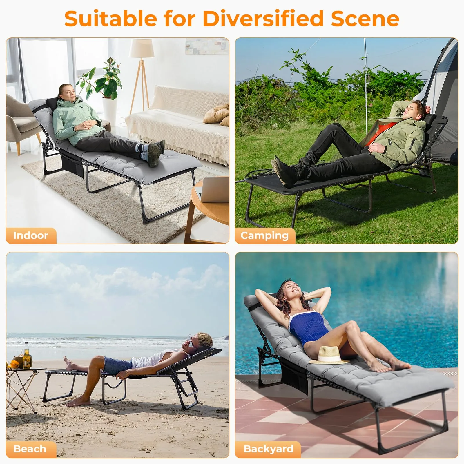 KingCamp Oversized 3-folding Lounge Chair with Mattress
