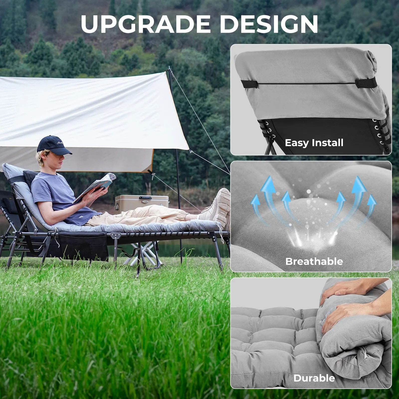 KingCamp Oversized 3-folding Lounge Chair with Mattress
