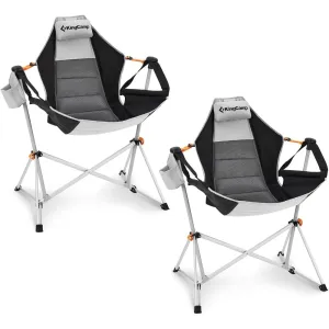 KingCamp Portable Folding Hammock Camping Chair - Swinging Rocking Design (2 Pack)