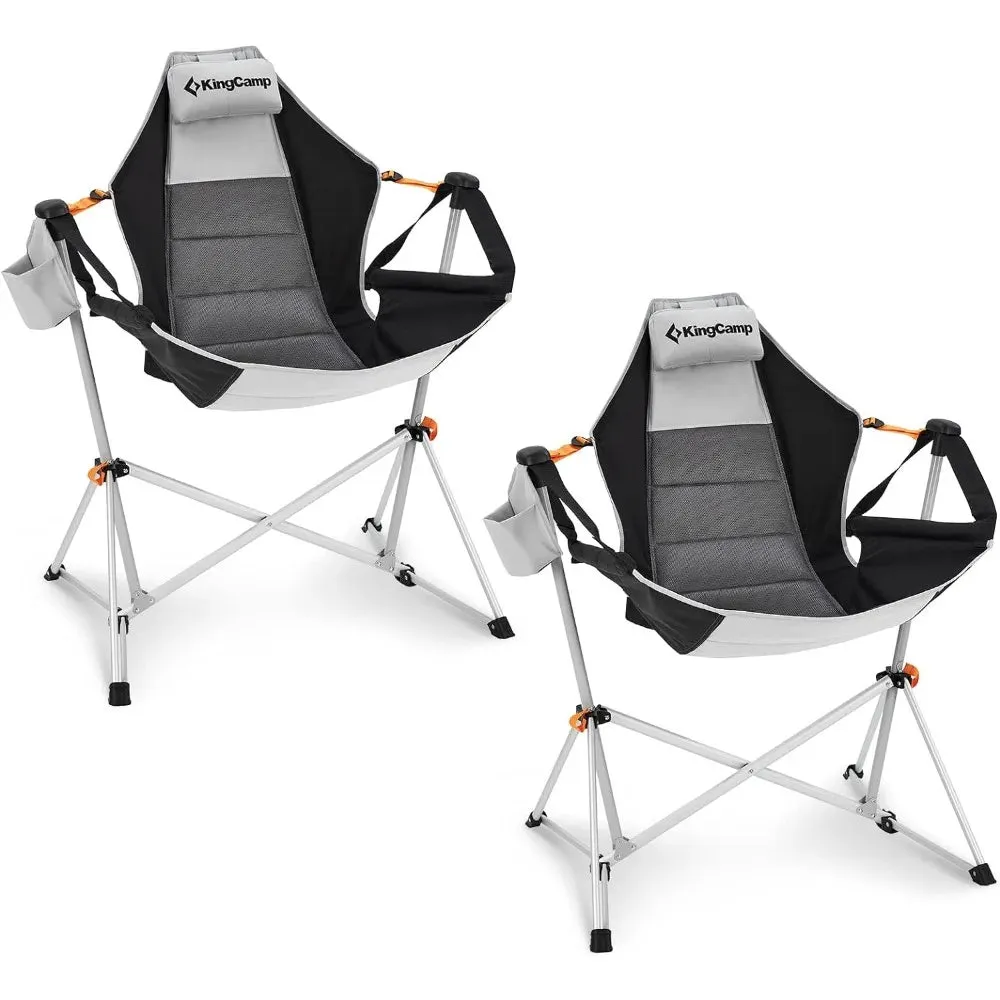 KingCamp Portable Folding Hammock Camping Chair - Swinging Rocking Design (2 Pack)