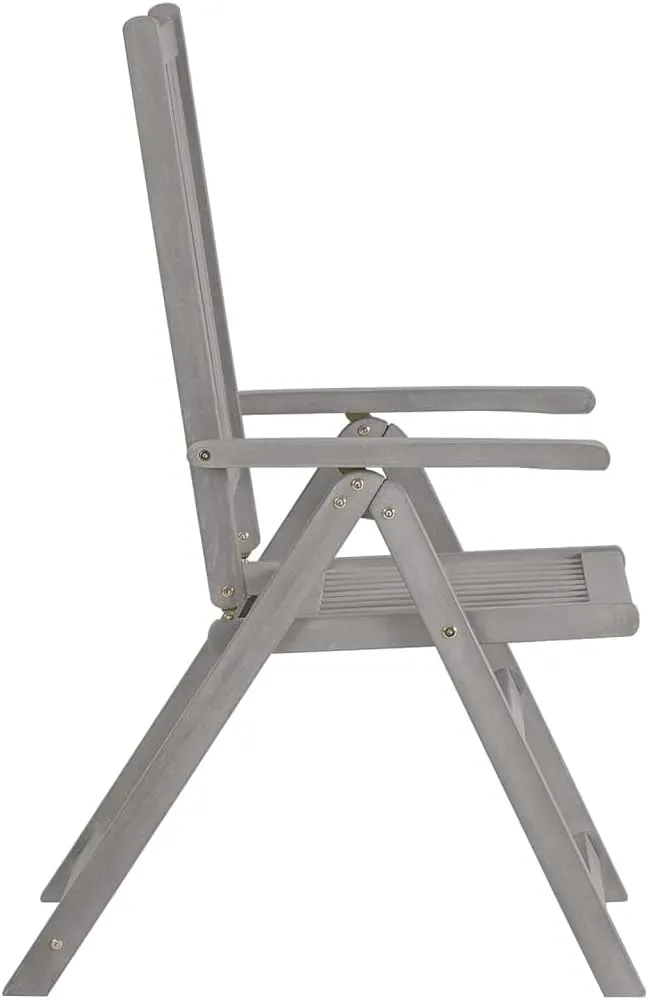 Kitchen Chairs Dining Chairs sillas de comedor chairPatio Reclining Chairs 2 pcs Gray Solid Acacia WoodSuitable for Gardens, courtyards