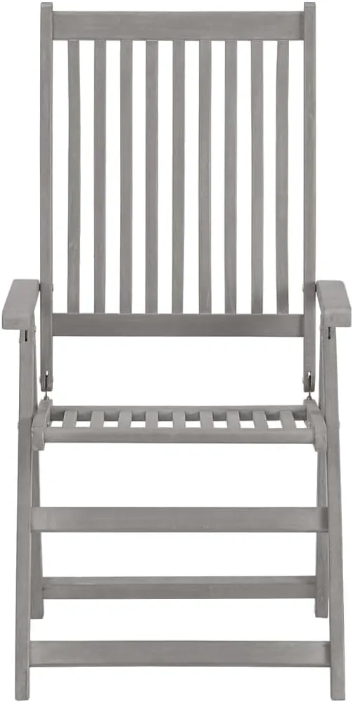 Kitchen Chairs Dining Chairs sillas de comedor chairPatio Reclining Chairs 2 pcs Gray Solid Acacia WoodSuitable for Gardens, courtyards