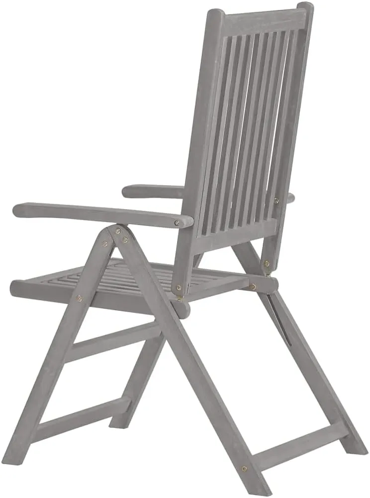 Kitchen Chairs Dining Chairs sillas de comedor chairPatio Reclining Chairs 2 pcs Gray Solid Acacia WoodSuitable for Gardens, courtyards