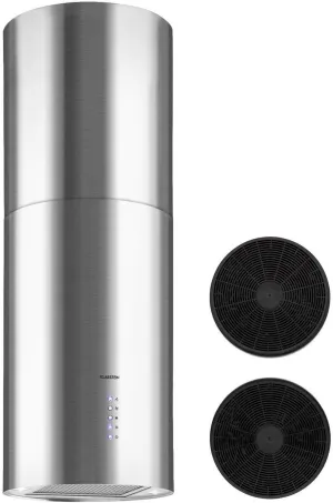 Klarstein Beretta Island Exhaust Hood Island Exhaust Hood 35 cm Diameter 60 cm Cover Exhaust Air Circulating Air 650 m³ / h Includes Activated Carbon Filters Energy Efficiency Class C Grey