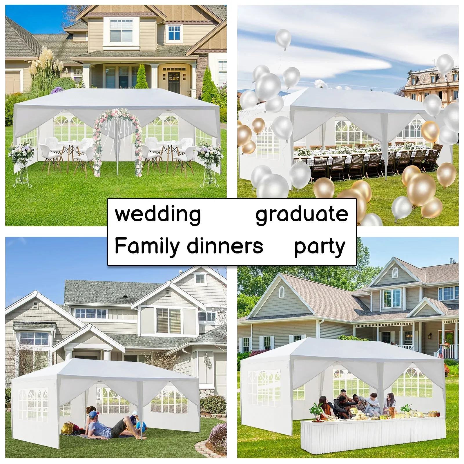 Ktaxon 10'x20' Canopy Wedding Party Tent Sun Shelter Pavilion with 6 Sidewalls