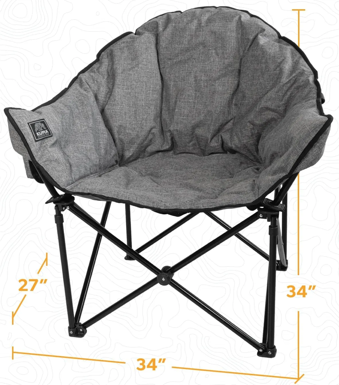 Kuma Outdoor Gear Lazy Bear Chair with Carry Bag, Ultimate Portable Luxury Outdoor Chair for Camping, Glamping, Sports & Outdoor Adventures (Heather Grey)