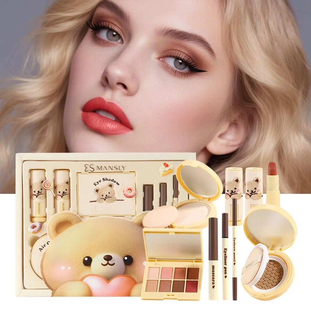 LAMUSELAND Makeup Kit for Women Girls Full Kit, 11 Pieces All in One Professional Makeup Gift Set for Beginner, include Lip Gloss, Eyebrow, Eyeliner, Eyeshadow, Blush, BB Cream (D)