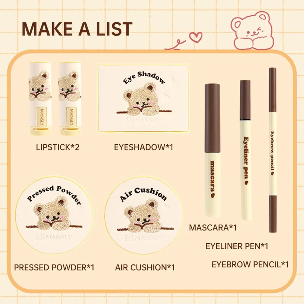 LAMUSELAND Makeup Kit for Women Girls Full Kit, 11 Pieces All in One Professional Makeup Gift Set for Beginner, include Lip Gloss, Eyebrow, Eyeliner, Eyeshadow, Blush, BB Cream (D)