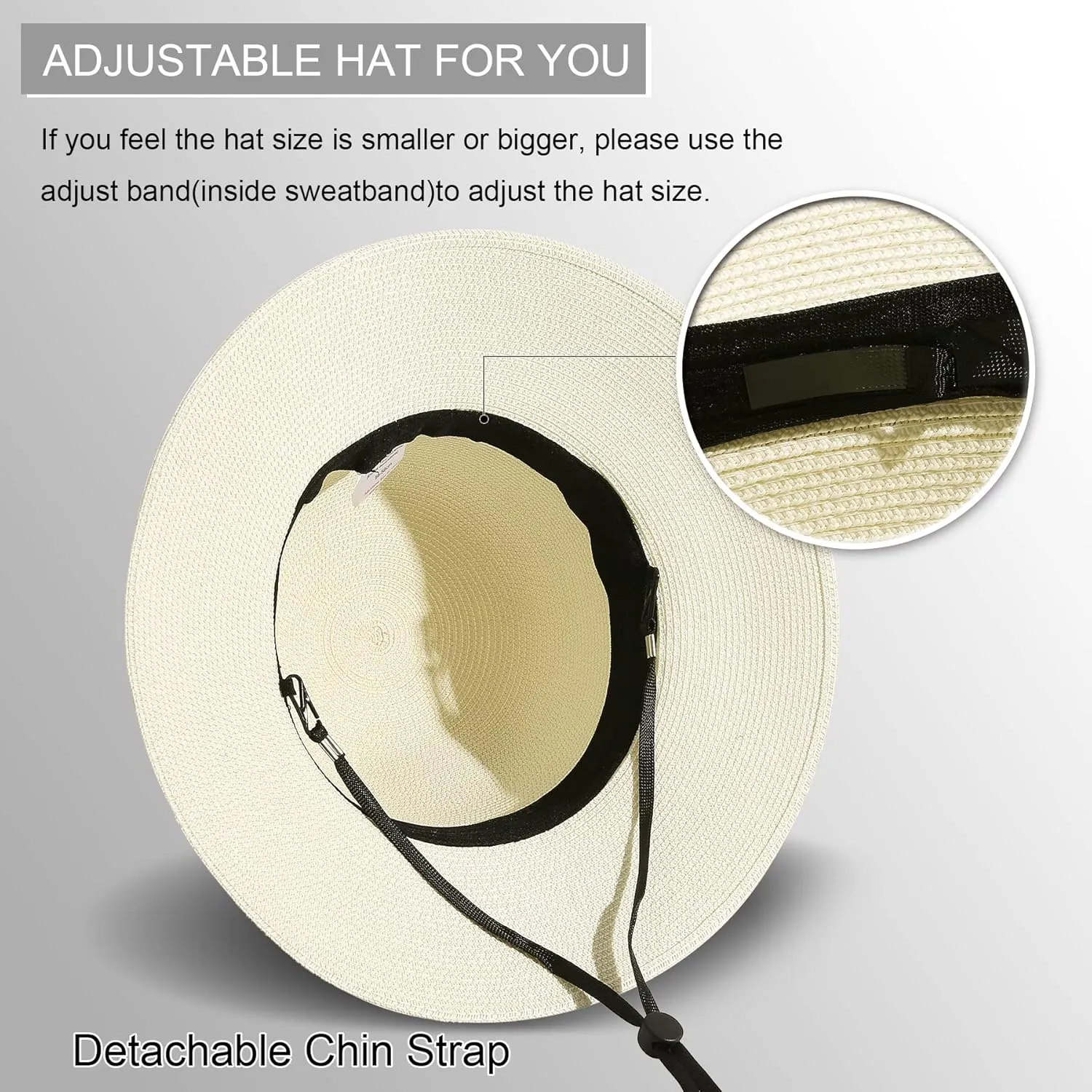 Lanzom Summer Sun Hats for Women Lady Wide Brim Straw Hat Beach Hat UPF Foldable Packable Cap for Travel Outdoor