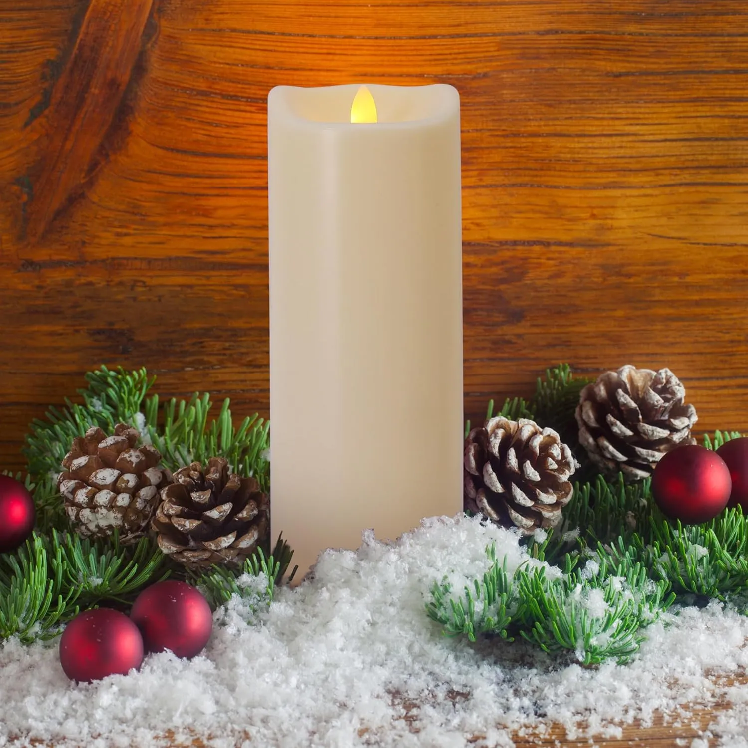 Large 10" x 4" Outdoor Waterproof Flameless Candles with Remote and Timers, 1000 Hours Battery Operated LED Flickering Pillar Candles for Lanterns, Ivory Plastic, Set of 2