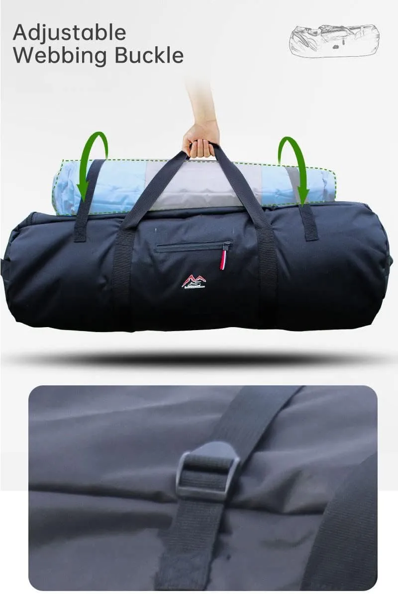 Large Capability Folding Tent Storage Carry Bag Waterproof Luggage Pack Pouch for Camping Hiking Picnic Organizer Walking Holder (Black-S)