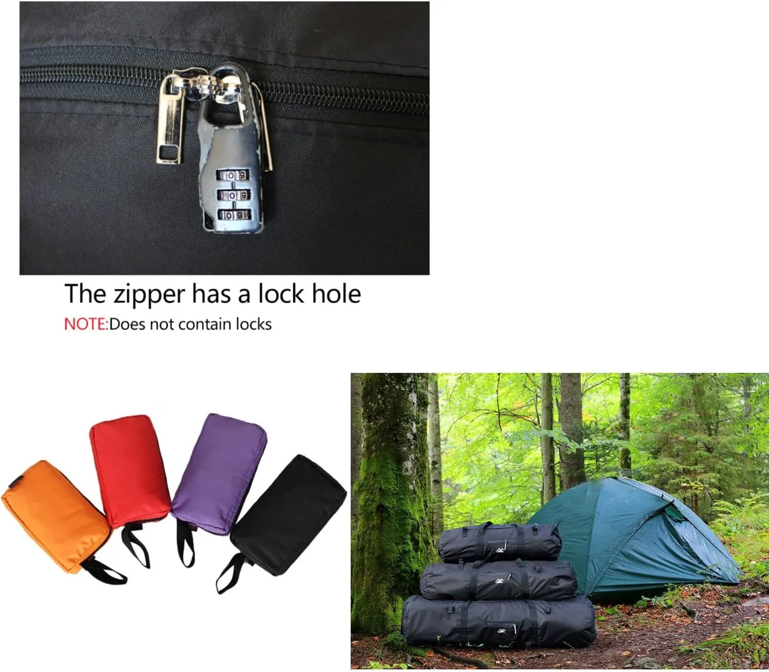 Large Capability Folding Tent Storage Carry Bag Waterproof Luggage Pack Pouch for Camping Hiking Picnic Organizer Walking Holder (Black-S)