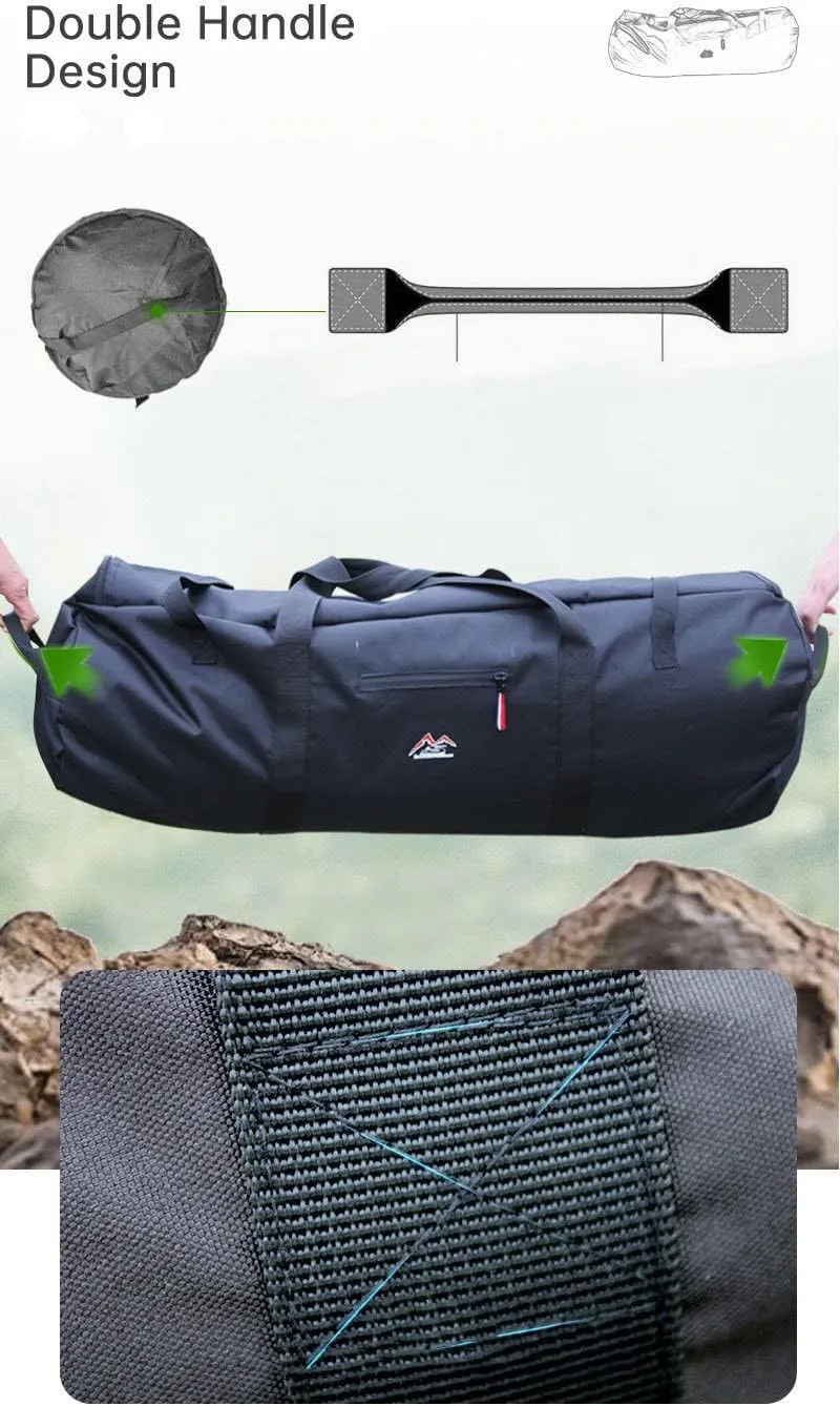 Large Capability Folding Tent Storage Carry Bag Waterproof Luggage Pack Pouch for Camping Hiking Picnic Organizer Walking Holder (Black-S)