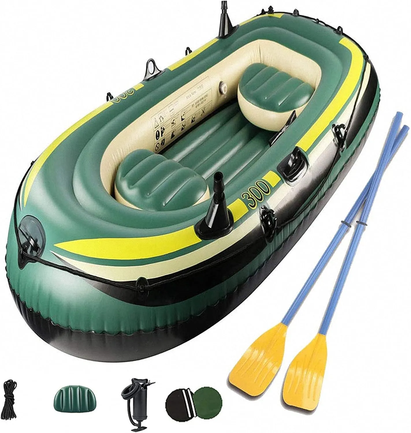 Large Inflatable Boat with, 1,2,3 Person PVC Thicken Inflatable Kayak Canoe Rowing Air Boat Fishing Drifting Diving 200 * 120 * 35cm