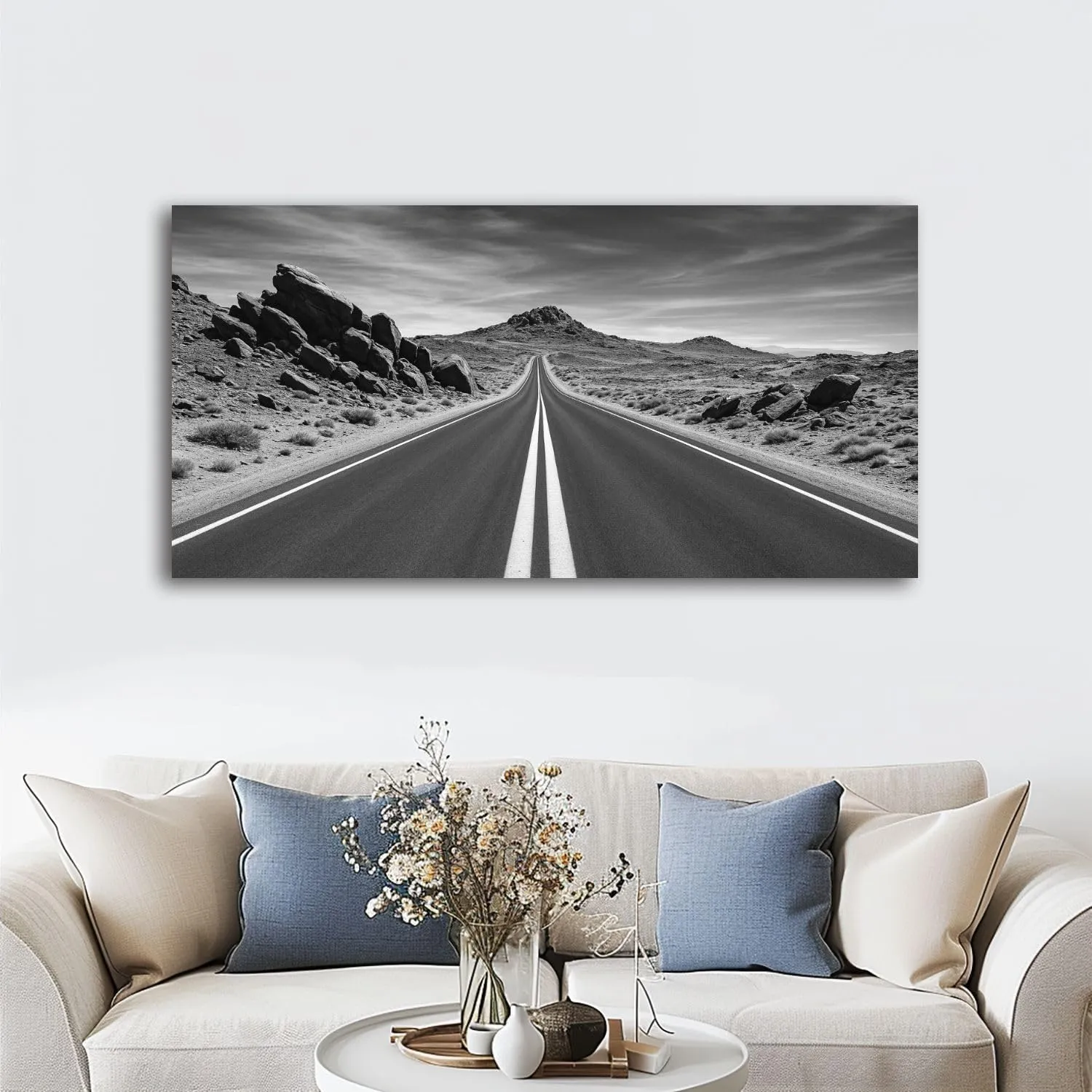 Large Wall Art Prints 20"x40" Scenic Road Valley Fire State Park Framed Canvas Wall Art Painting Artwork Poster Picture Wall Decor for Living Room Bedroom Hanging