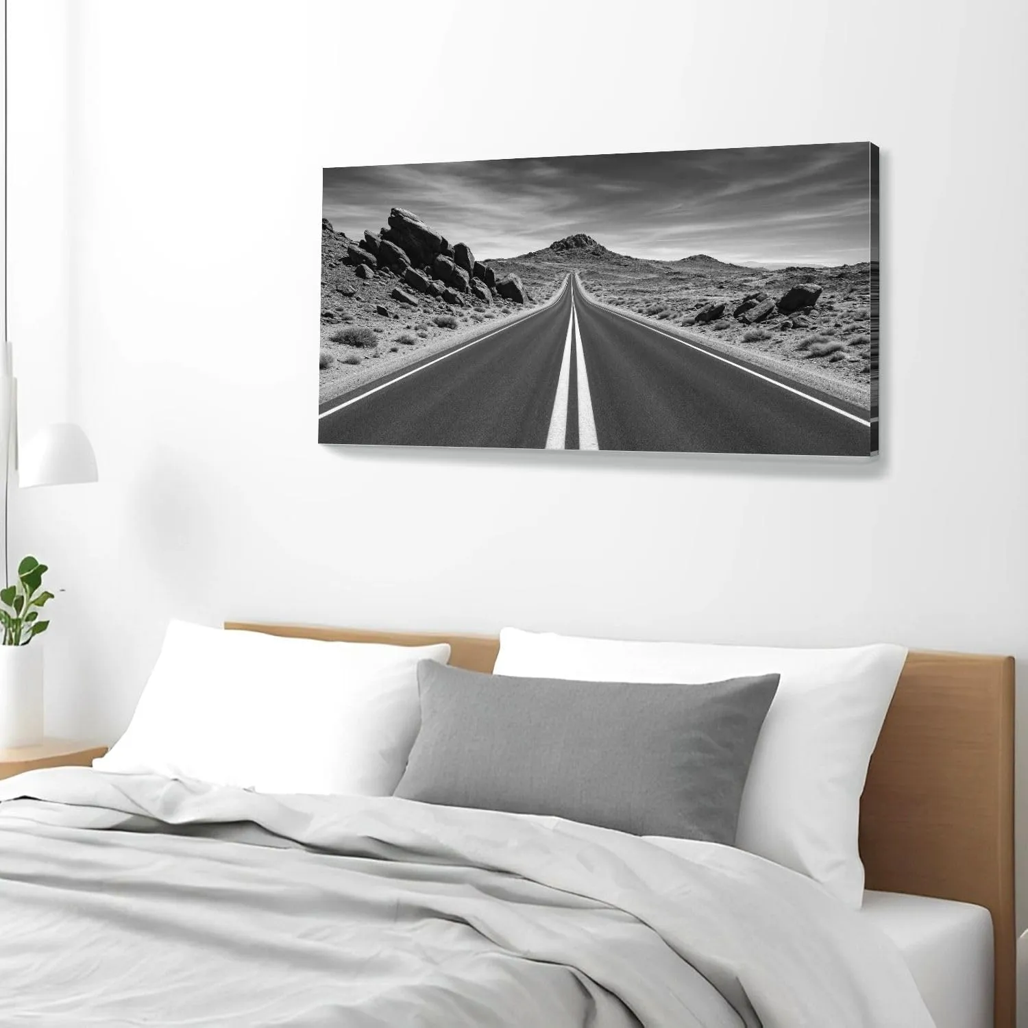 Large Wall Art Prints 20"x40" Scenic Road Valley Fire State Park Framed Canvas Wall Art Painting Artwork Poster Picture Wall Decor for Living Room Bedroom Hanging