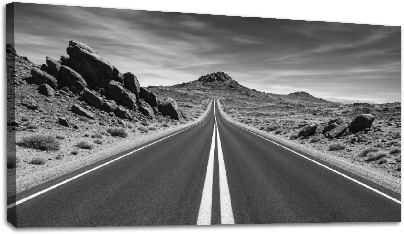 Large Wall Art Prints 20"x40" Scenic Road Valley Fire State Park Framed Canvas Wall Art Painting Artwork Poster Picture Wall Decor for Living Room Bedroom Hanging