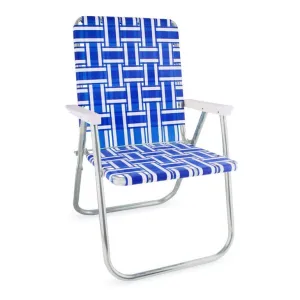 Lawn Chair USA Blue and White Stripe Classic Lawn Chair