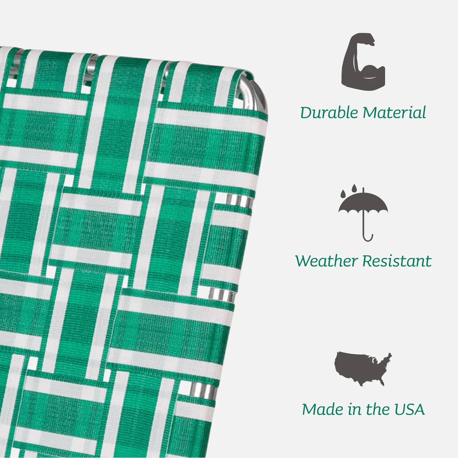 Lawn Chair USA Green & White Classic Chair