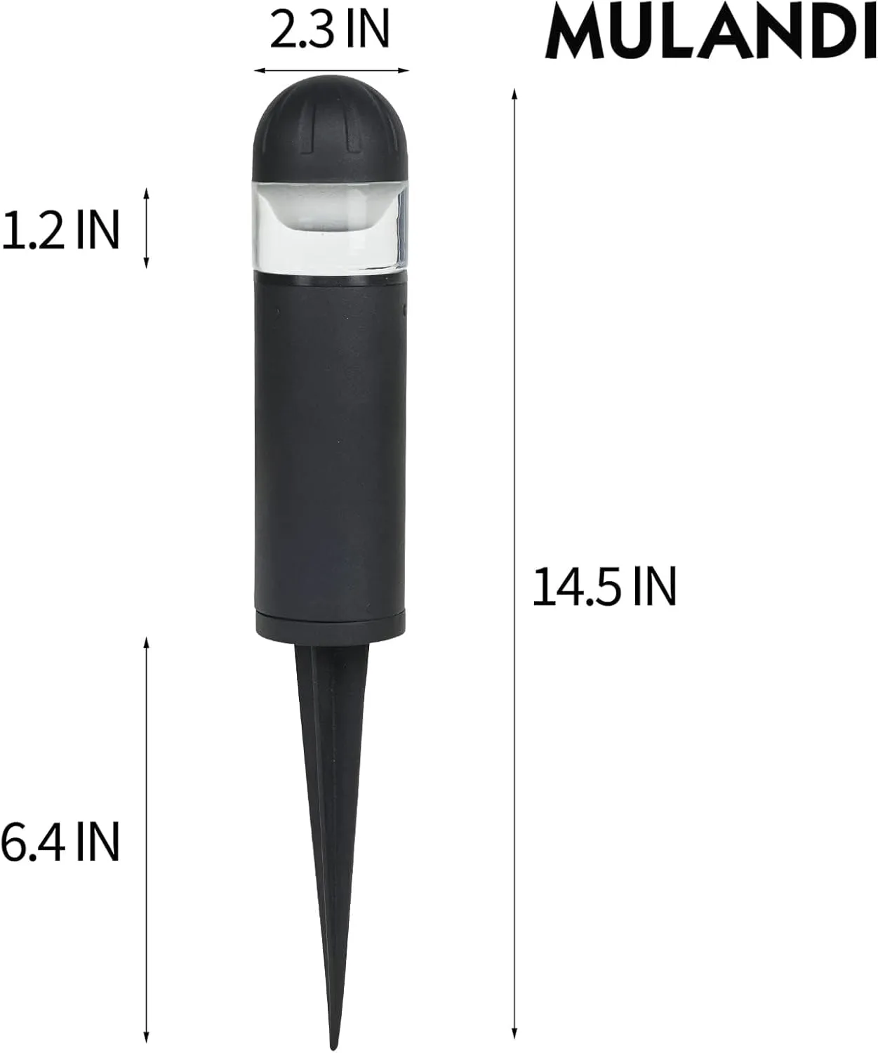 LED Landscape Bollard Pathway Light, 2W, DC 12V Low Voltage Path Lighting Outdoor Waterproof, Die-Casted Aluminum Housing for Garden Light, 3000K Warm White Pack of 8