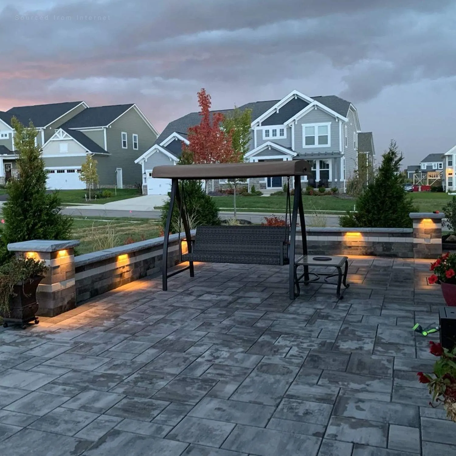 LEONLITE 8-Pack Premium Series 12 Inch Dimmable LED Hardscape Lighting 3 Way, 3W/5W/7W Retaining Wall Lights, Low Voltage Landscape Lights, 12V Paver Light, Outdoor Step Light, 3000K Warm White, ETL