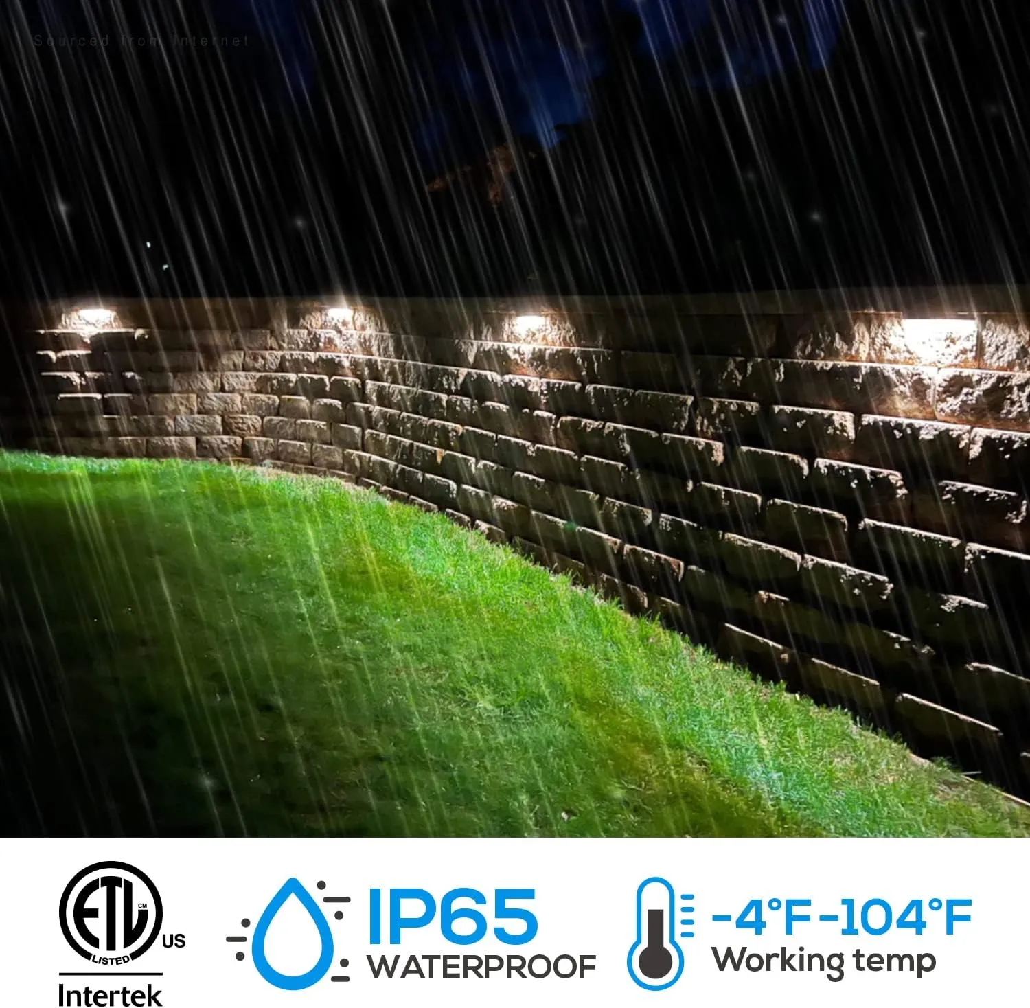 LEONLITE 8-Pack Premium Series 5CCT 12 Inch Hardscape Lighting Low Voltage LED Swivel, 2200K/2700K/3000K/4000K/5000K Selectable, Retaining Wall Light, 12V Paver Light, 7W Outdoor Step Light, ETL