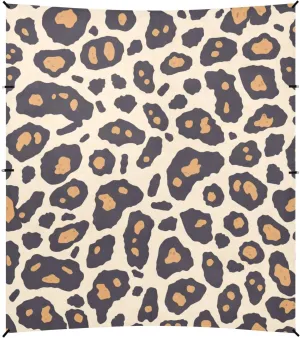 Leopard Print Pattern Foldable Beach Tent UPF50  Lightweight Large Portable Sun Shelter with Sandbags and Shovel for Camping, Picnics, Backyard