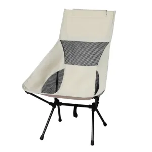 Levede Camping Chair Folding Outdoor Large Beige-TAS_Rural