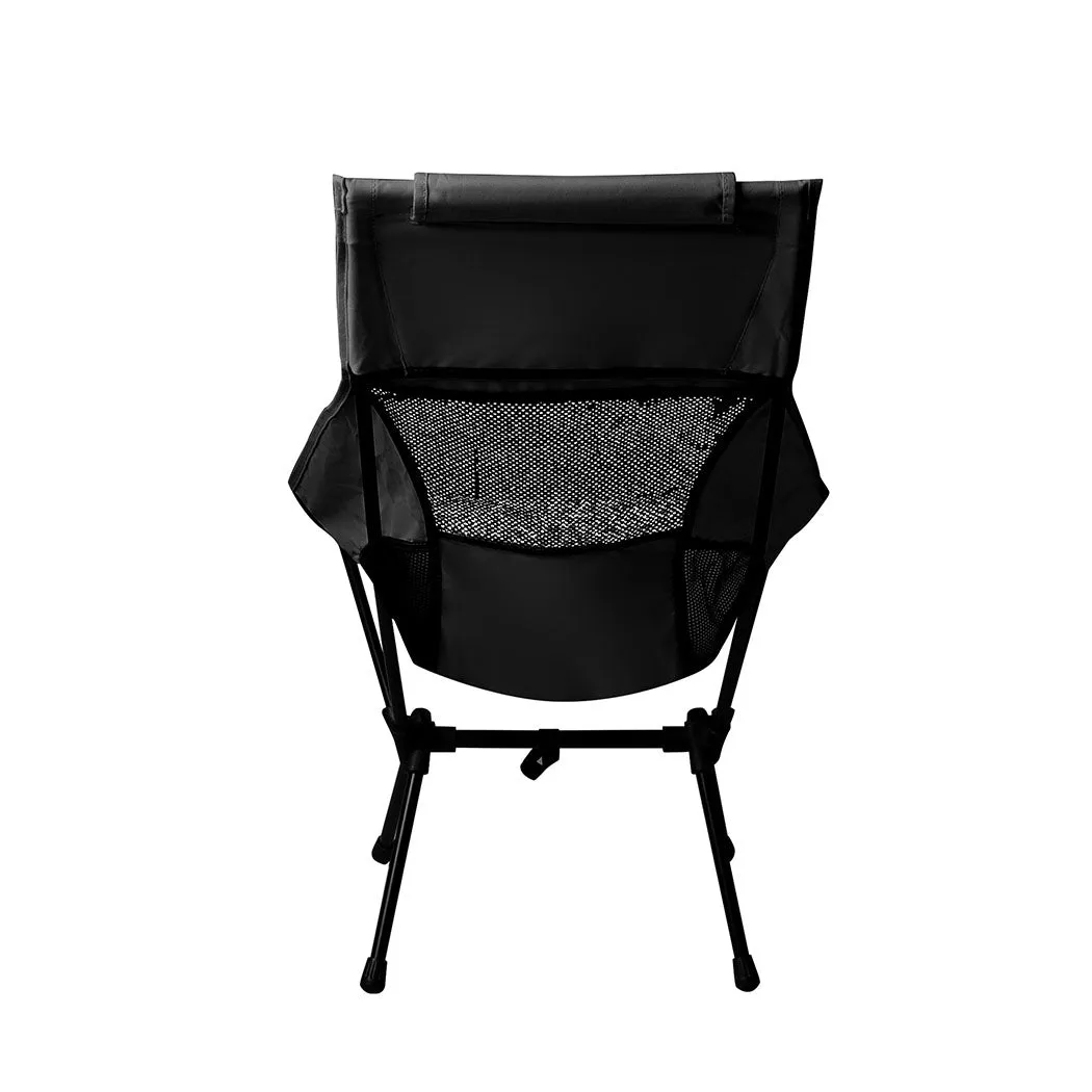 Levede Camping Chair Folding Outdoor Large Black-NT_Metro