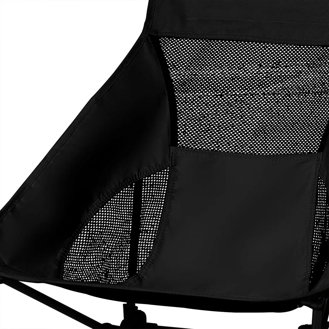 Levede Camping Chair Folding Outdoor Large Black-NT_Metro